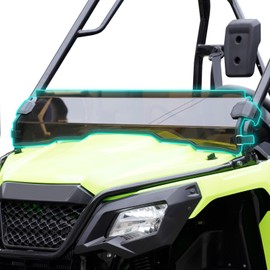 HAKA TOUGH Dark Tinted Half Windshield for Honda Pioneer 520 Accessories 2021-2024, Hard Coated Vented Poly Window Windscreen for Honda Pioneer 500 2015-2024,250x Stronger Than Glass, 1PC