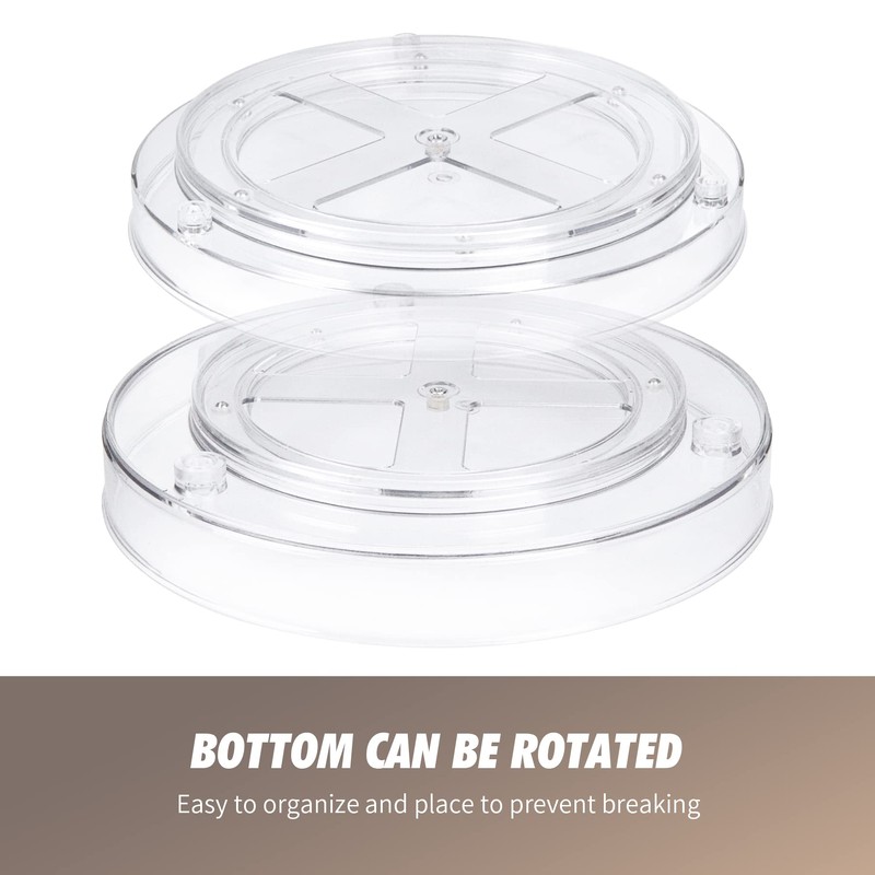 Spesh 2 Pcs Lazy Susan Turntable 360° Rotating Cupboard Organizers