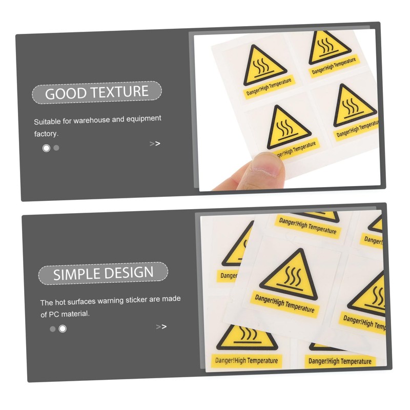 IWOWHERO Scald Warning Decal Stickers 10 Sheets High Temp Label