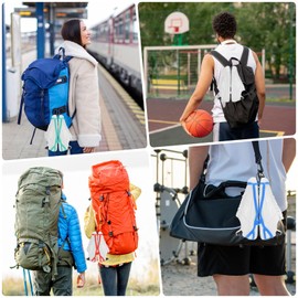 TIXIPEM Shoe Holster for Backpack [1SET] - Elastic Silicone Footwear Holder with Clip Use for Travel & Outdoors & Sports - [Gray-L] Hang Extra Shoes Cleats Boots