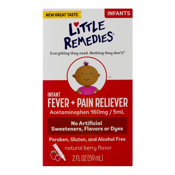 Little Remedies Infant Fever & Pain Reliever | Natural Berry Flavor | 2 FL OZ | 2 Pack
