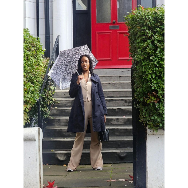 Fulton Tiny-2 Umbrella, Compact Lightweight Travel Umbrella (Classic Leopard)