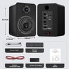 LONPOO Bluetooth Bookshelf Speakers, 60W Powered Speakers with Bluetooth/AUX-in/Optical/RCA, 4"