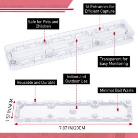 Qualirey 8 Set Ant Bait Stations Reusable (Bait NOT Included), Multi Surface Ant Killer Trap for Home, Control for Indoor and Outdoor Use, Roach Station for Common Household (Large)