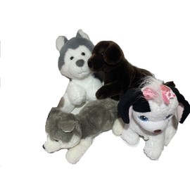 Weighted stuffed animal - dog with 2 1/2 lbs, plush puppy, pug, husky, lab, washable plush buddy