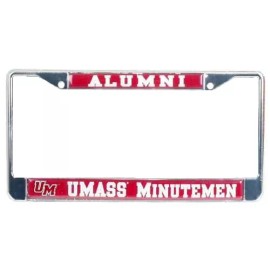Stockdale Umass Minutemen Alumni Metal License Plate Frame W/domed Insert
