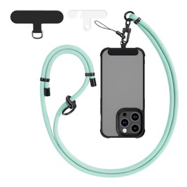 Adjustable Phone Crossbody Strap Pad, 160 CM Universal Phone Lanyard, Anti-Theft Cell Phone Neck Holder, Multifuctional Compatible with Most Smartphones (Green)