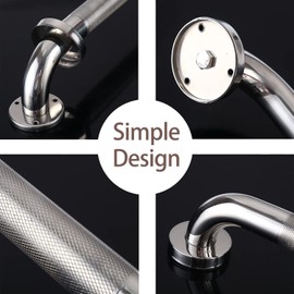12inch/30cm Anti Slip Shower Wall Grab Bar Handle, Knurled Stainless Steel Bathroom Safety Bathroom Balance Bar Hand Rail Support Handicap Elderly Senior Assist Bath Handle (2)