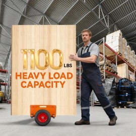 Heavy Duty Panel Dolly 1100 LBS Capacity, Adjustable Clamp Door Cart with 10" Solid Rubber Wheels, All-Terrain Slab Dolly Panel Cart for Drywall Sheets, Wood Panels, Doors, and Heavy Material Handling