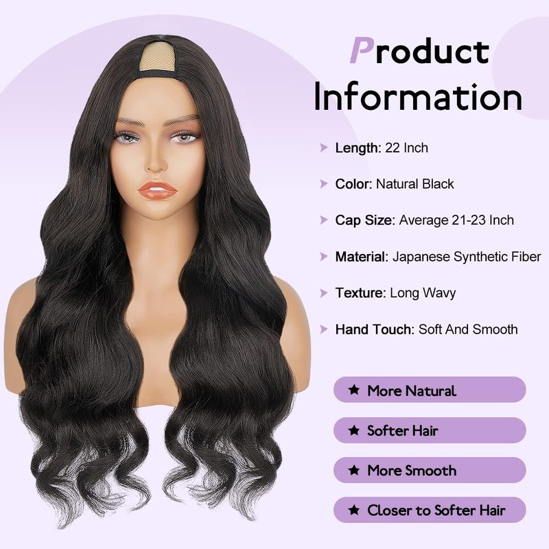 Long Wavy V Part Wigs For Black Women, Wear&Go Upgrade