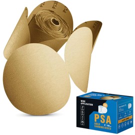 S SATC 100 PCS PSA Sanding Discs 6 Inch Adhesive Backed Sandpaper 220 Grit Sander Attachment for Drill Self Stick Aluminum Oxide Round Automotive Sandpaper with Sticky Back