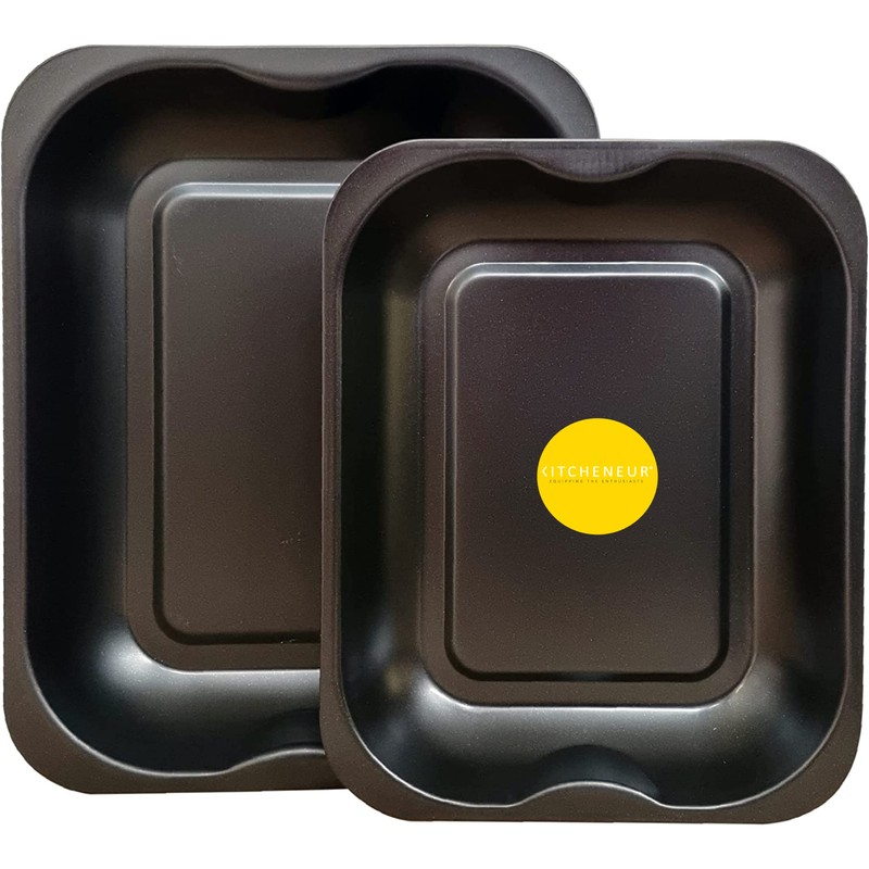 3-Pack Black Roasting and Baking Tray Set - Large Roaster