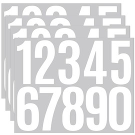 3inch Large Mailbox Numbers Stickers 4 Sheets Letter and Numbers Stickers Waterproof for Outside, Address on House, Big Mail Box Number, Strong Self Adhesive Vinyl House Numbers for Mailbox（White）
