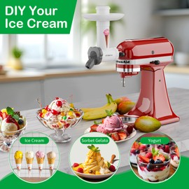 OTOmitra Ice Maker Attachment for Kitchenaid Stand Mixer, Fruit Ice Machine Attachment, BPA-Free, Food-Grade Materials, Soft Ice Cream Machine Attachment, Dairy Free Ice Cream Maker