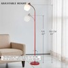 MAINDECO Gooseneck Floor Lamp,Height Adjustable,3 Color,Flexible Sofaside Reading Pole Lamp,Red
