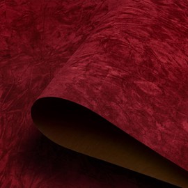 HelloWall 30"x317" Large Size Dark Red Contact Paper Self Adhesive Velvet Wallpaper Peel and Stick Fabric Wallpaper Velvet Backing Paper for Walls Dresser Jewelry Crafts Flocking Wrinkled Textured