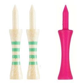 6cm/ 60mm Castle Bamboo Golf Tees - Biodegradable, Sustainable & Strong Golf Tees Bamboo Material - Golf Accessories - Golf Gifts for Men - Consistent Ball Height - 30 Bamboo Tee - Natural Colour Tee