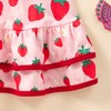 GOTHLETIC Toddler Pink Strawberry Dresses Girls Summer Flutter Sleeve Shirred