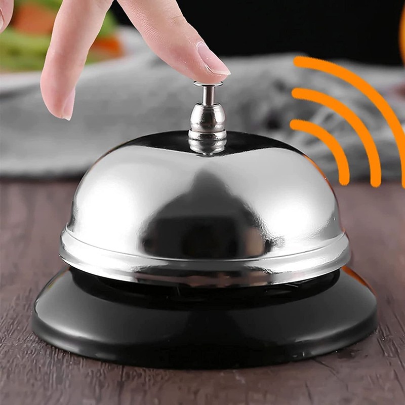 LUXE DIVA Reception Call Bell Stainless Steel Hand Held Desk