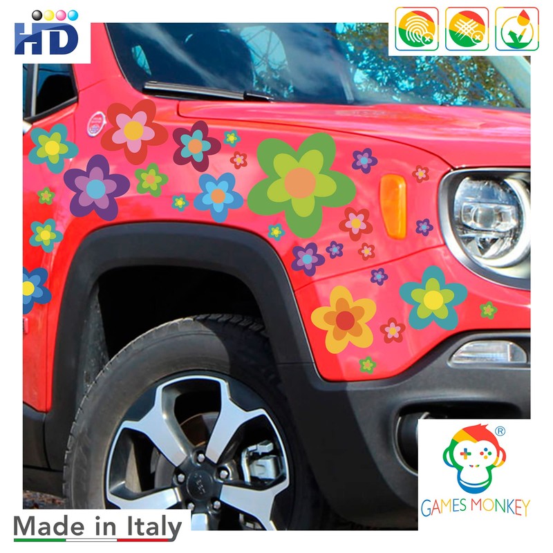GamesMonkey Autoaufkleber Blumen G?nseblmchen Prilblumen Tuning - 27/54/108 Stck -