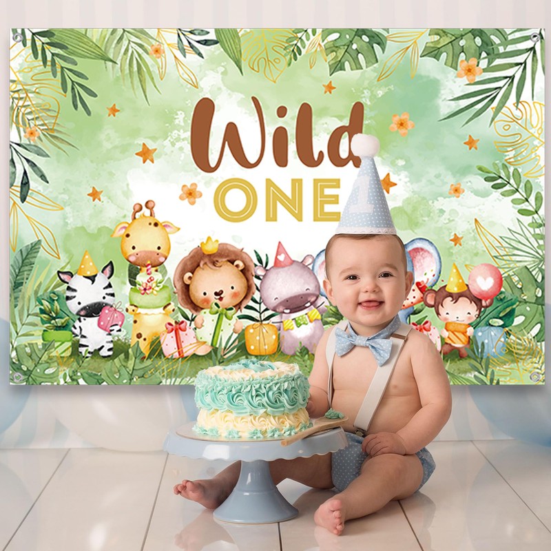 Wild One Birthday Decorations Backdrop - 1st Birthday Decorations for
