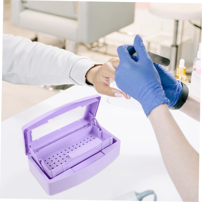 Healeved Manicure Tool Cleaning Case Nail Art Tools Sterilizer Non-slip