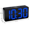DreamSky Large Display Blue Electric Alarm Clock With Brightness Dimmer