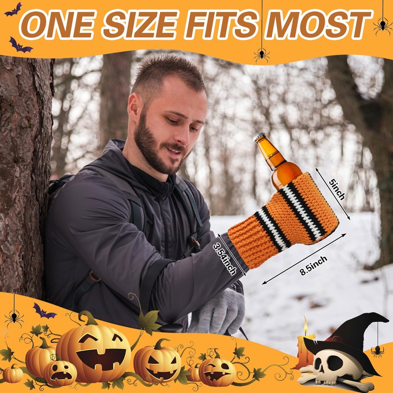 FunisFun Beer Mitten Gloves, Knit Stitched Drink Mitt Holder for