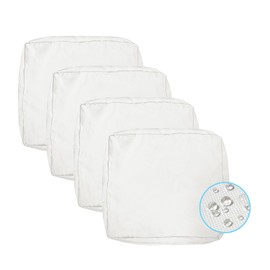 VAKADO Outdoor Patio Furniture Chair Cushion Replacement Covers Set of 4 Waterproof White Decorative Cushion Cases Decor for Bench Garden Porch Couch Tent (24"X22"X4")