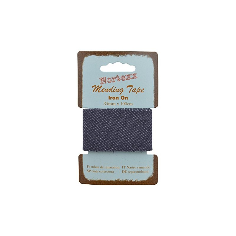 Nortexx Iron On Repair Tape-Dark Denim, 100% Cotton, 14 x