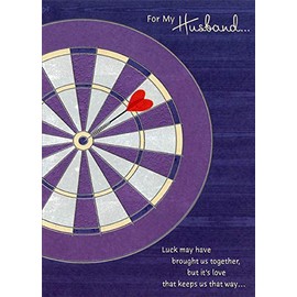 Designer Greetings Dart Bullseye with Silver Foil Trim Father's Day Card for Husband