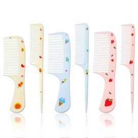Classicseali 6pcs Comb for Toddler Girl,Cute Toddler Hair Comb for Hair Styling,Toddlers Hairs Combs,Anti-Static Hairdressing Baby Combs Set for Toddlers Child's Hairs Travel Style(Pink, Blue, Yellow)