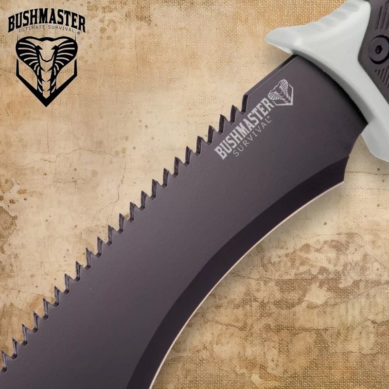Bushmaster Kukri Machete Knife with Nylon Sheath | Sawback Blade