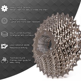 BUCKLOS 8/9/10/11/12 Speed Cassette Ultra-Light 11-25/28/32/34/36/40/42/46/50/53T Bike Cassette Fit Mountain Bike/Road Bike/XC/DH/AM,Compatible with Shimano Sram HG Hub Driver…