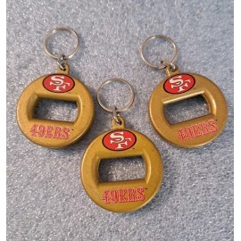 Bev Key 1990's SAN FRANCISCO 49ERS BEV KEY 3 in 1 CAN BOTTLE OPENER KEYCHAIN Key Ring