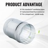 ZOWZEA 3 Inch Round Galvanized Steel Duct Connector - Metal