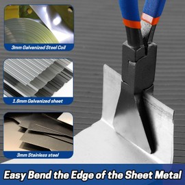 WISEPRO 3PCS Hand Seamers Sheet Metal Bending Pliers Set, Sheet Metal Bender Tools - Straight, 45°, 90° Jaws with Tool Storage Bag for Bending & Flattening Sheet Metal