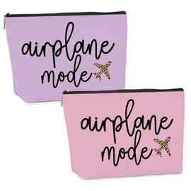 2PCS Pilot Gift Airplane Mode Makeup Bag flight attendant accessories flight attendant gifts airplane travel makeup bag Easter, Mother's Day, Nurses' Day, Christmas gifts for friends and sisters