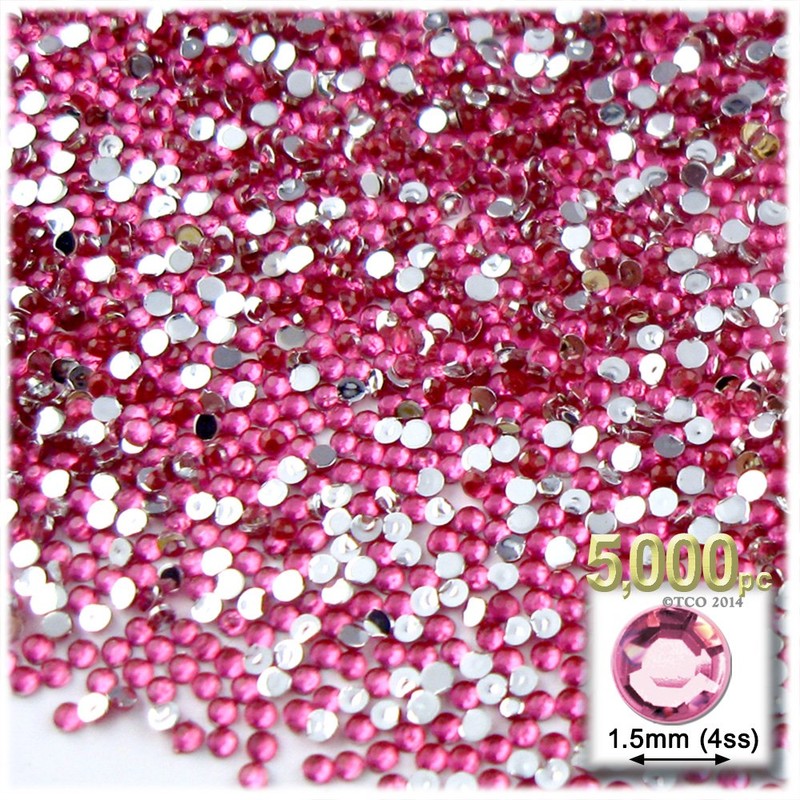 5,000pc Rhinestones Round 1.5mm Tiny for Nails - Flatback Orange
