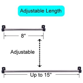 YYST Type A 8" to 15" Swivel End Window Curtain Sash Rod for Top & Bottom Doors & Sidelights Petite Café Sidelight Rods W Screws (Black-2)