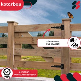 KOTARBAU® Cross Hinge T-Hinge Decorative Shutter Hinge Powder Coated Black 200 mm