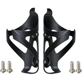Portabotellas para Bicicleta, 2 Piezas de Fibra de Carbono, Portabotellas para Bicicleta, Soporte Hueco Montaje Seguro y liviano para Bicicletas Carretera, Acabado Mate, Negro