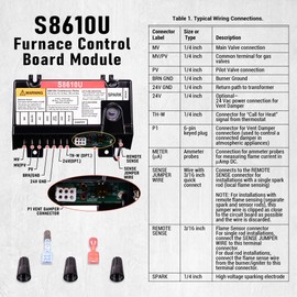 S8610U Furnace Control Board Module Replacement for Honeywell S8610U3009 S8610U1003 Universal Ignition Module Intermittent Pilot Control