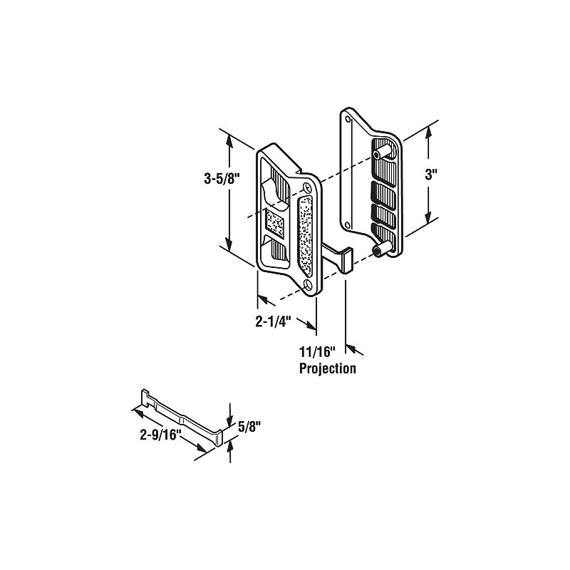 Prime-Line A 212 White Sliding Screen Door Handle, fits Superior