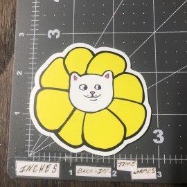 Flower Cat Adult Humor Sticker For Skateboard Phone Guitar Ect Mat123
