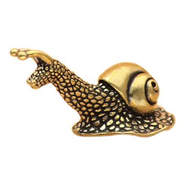 GDXGHJUBrass Snail Figurines Decor Mini Retro Pure Copper Snail Sculpture Statue Decor Outdoor Pond Garden Snail Figurine With Feng Shui Decorative Effect for Living Room Computer Desk Decoration