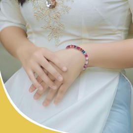 40th Birthday Gifts for Women Her Adjustable Boho Style Bracelets Gift for 40 Year Old Women Aunt Mom Natural Crystal Milestone Birthday Bracelet for Daughter Niece Bohemian Bead Bracelets