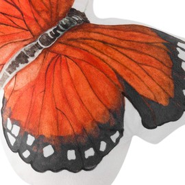 JWH 3D Butterfly Pillow Decorative Plush Throw Pillow Colorful Animal Print Cushion Bed Couch Living Room Bedroom Chair 13x18 Inch Orange