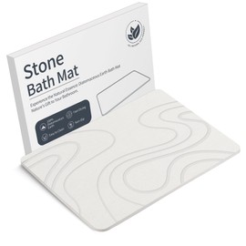 Stone Bath Mat, Diatomaceous Earth Bath Mat, Shower Mat White