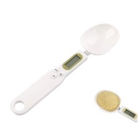 Mengshen Bascula Cuchara digital para cocina alimentos Escala pequeña de alta precisión con función de tara Pesando y midiendo Medicina harina 1.1 lb / 500 g (0.1 g) Escala de miligramo Blanco